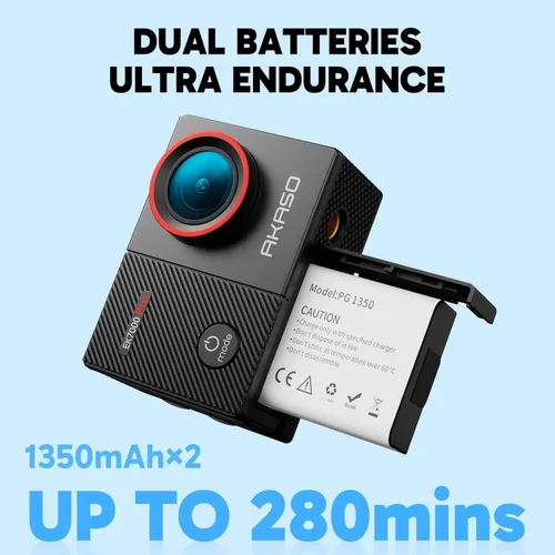 Miniatura 7 de Cámara de acción AKASO EK7000 Pro 4K con pantalla táctil EIS, ángulo de visión ajustable de 40m, cámara resistente al agua, cámara con mando a