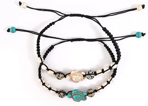 Miniatura 3 de Pulsera de tortuga, pulsera ajustable, pulsera trenzada para mujer, hecha a mano, joyería de playa