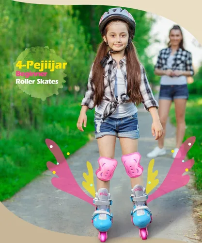 Miniatura 7 de Kids Quad Roller Skate,Roller Skates for Girls Boys,3-Point Balance Roller Shoes for Beginners