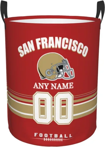 Miniatura 35 de Cesta de lavandería Philadelphia, cesta de lavandería personalizada estilo fútbol, cesta de almacenamiento plegable personalizada con nombre