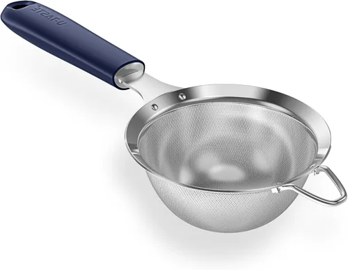 Miniatura 15 de Colador de malla de acero inoxidable 18/8: U-Taste Colador de alimentos de malla fina de cocina de 3.9 pulgadas con mango de silicona resistente (4)