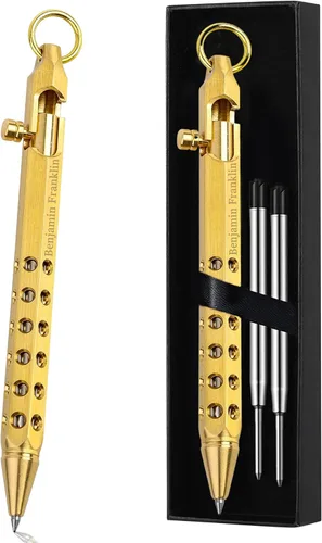 Miniatura 12 de Set de regalo de bolígrafo de acción de resorte personalizado Blireana, bolígrafo de bola de metal grabado gratis con 2 recambios, bolígrafo