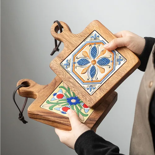 Miniatura 5 de Tapete para ollas de madera natural, antiquemaduras, posavasos para ollas de té caliente y sartenes, accesorios de encimera de cocina (C)