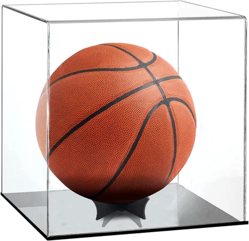 Vitrina transparente de baloncesto, caja de acrílico, almacenamiento de fútbol, baloncesto, coleccionable, soporte de recuerdos deportivos con
