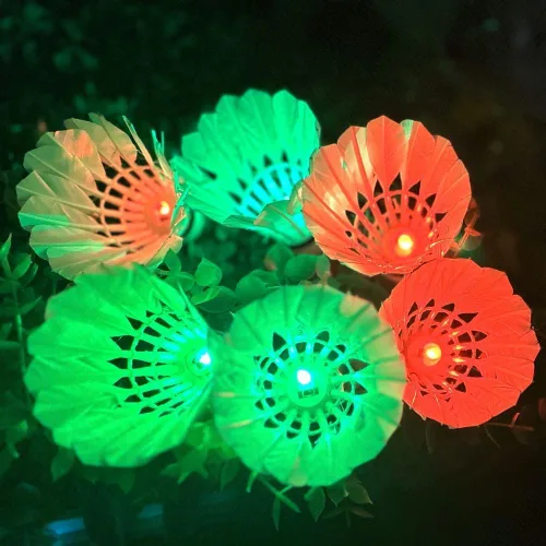 Miniatura 3 de LED de bádminton Birdies, LED colorido volante oscuro noche ganso pluma resplandor pájaros iluminación interior actividades deportivas al aire libre