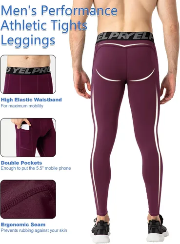 Miniatura 12 de SPVISE Pantalones de compresión para hombre, leggings para deportes, gimnasio, mallas atléticas frescas y secas, capa base para correr, fútbol