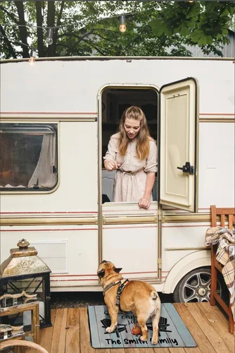 Miniatura 6 de Tapete personalizado para cámper de 30 x 18 pulgadas, tapete personalizado para puerta de campamento, caravana, apellido, para interiores y Madera