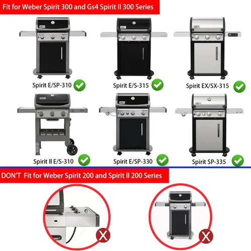 Miniatura 4 de Leship Barras aromatizantes de 15.3 pulgadas de repuesto para parrillas Weber 7636, Weber Spirit 300 y Spirit II Serie 300 E310 E320 E330 S310 S320