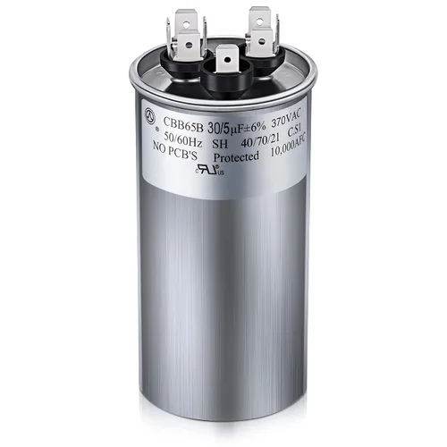 30/5 MFD uF 370/440V CBB65 Condensador redondo de doble funcionamiento para motor de CA, condensador HVAC, reemplazo de aire acondicionado, bomba de