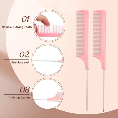 Miniatura 7 de Pinzas para el cabello para rodillos, clip de rizo de alfiler, pinzas de metal con pico de pato para mujer, 24 piezas (3.5 pulgadas), pinzas