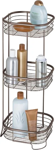 iDesign Forma - Estantería esquinera de metal para ducha, estante de baño para champú, acondicionador