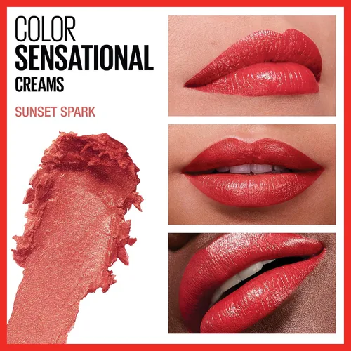 Miniatura 3 de Maybelline New York Color Sensational Lápiz labial, maquillaje de labios, acabado crema, lápiz labial hidratante, color nude, rosa, rojo, ciruela
