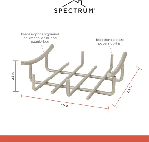 Miniatura 6 de Spectrum Diversified Servilletero de papel plano europeo, níquel satinado