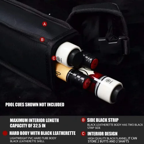 Miniatura 6 de Collapsar Estuche rígido para taco de piscina 2X2 Nylon/Polipiel Billar Sitck