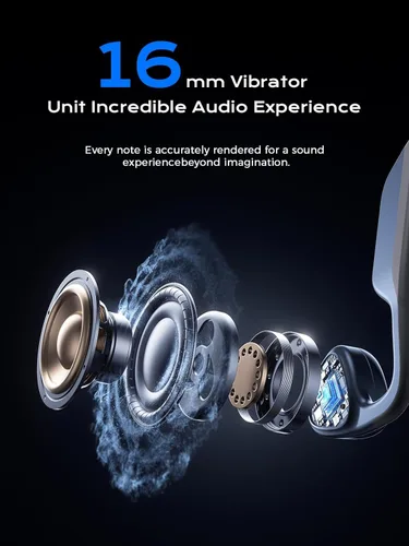 Miniatura 5 de Auriculares de conducción ósea, auriculares abiertos Bluetooth 5.3 con micrófono, auriculares de conducción ósea 12 horas de reproducción, IPX7 a