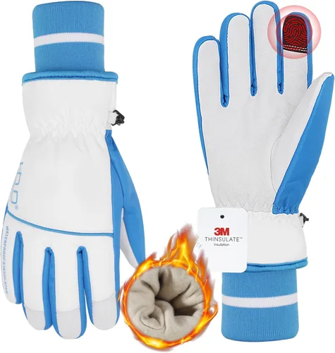 HANDLANDY Winter Work Gloves, 3M Thinsulate Waterproof Insulated Glove for Men Women Blanco