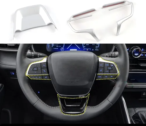 Miniatura 8 de Tapacubos para volante de automóvil para Toyota Highlander 2020-2023, accesorios interiores (estilo fibra de carbono), 3