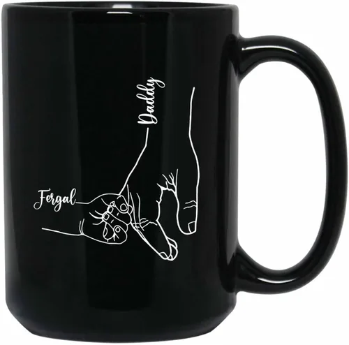 Miniatura 9 de Taza de café personalizada con la bandera estadounidense para el abuelo y el día del padre, nombres personalizados para papá y niños, taza