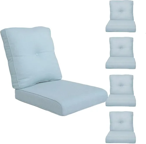 Miniatura 51 de Rilyson Cojines de patio para muebles de exterior, 22 x 24 pulgadas, respaldo alto y asiento profundo, cojín de exterior para sillas de patio, sofá