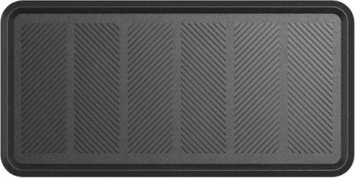 Tapete moderno de goma antideslizante para interiores y exteriores, diseño de líneas de lavado de manguera, de 16 x 32 pulgadas, para entrada,