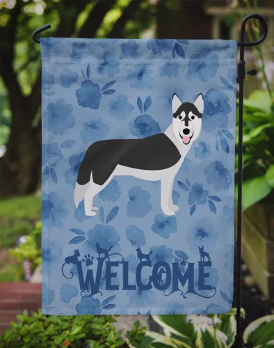 Miniatura 3 de Caroline's Treasures CK6084GF Bandera de bienvenida de Husky siberiano para jardín, bandera decorativa para patio exterior, obras de arte