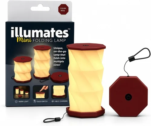 Miniatura 22 de Origami - Lámpara de escritorio LED plegable expandible – USB recargable y portátil – Luz de control táctil regulable con altura ajustable de hasta