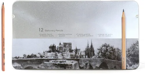 Miniatura 9 de Juego de lápices de dibujo para artistas, 12 piezas, lápices de dibujo 3H, 2H, H, HB, 2B, 3B, 4B, 5B, 6B, 7B, 8B, 9B, 9B