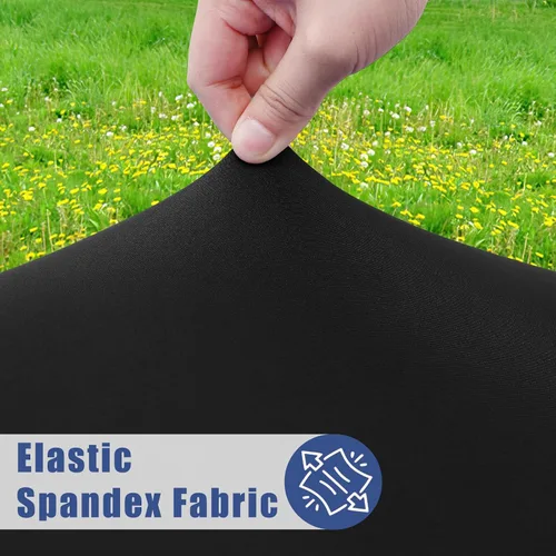 Miniatura 2 de Moosfor Paquete de 6 manteles cuadrados de elastano, manteles elásticos ajustables para pícnic, cubierta de mesa de patio elástica lavable para Negro