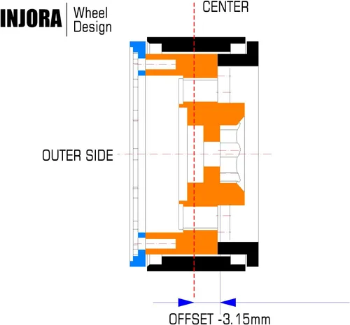 Miniatura 5 de INJORA Rueda de Beadlock de Latón 1.0 - Desplazamiento Negativo 3.15mm para 1/18 TRX4M SCX24 Gladiator Bronco C10 JLU Deadbolt Axial 1/24 Crawler