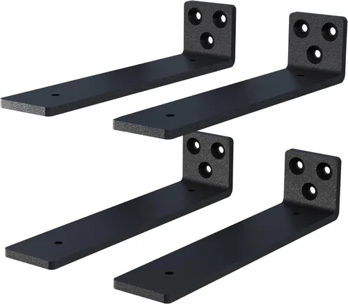 NEODROP Soportes flotantes de 12 pulgadas, soporte oculto resistente para pared, repisa, estanterías, acero con recubrimiento en polvo negro,