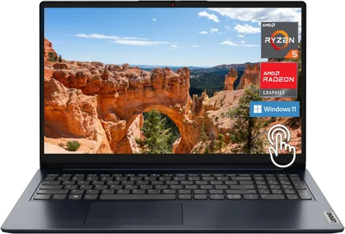 Lenovo Ideapad 1 - Laptop FHD de 15.6 pulgadas (1920 x 1080) IPS 300 nits con pantalla antirreflejos, táctil, Ryzen 5 7520U, 8 GB de RAM, 256 GB de