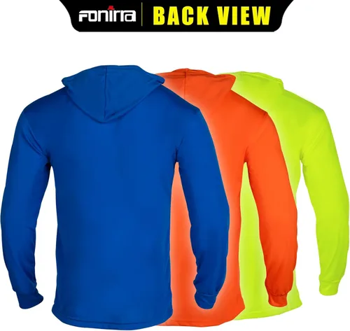 Miniatura 2 de FONIRRA Camiseta de manga larga de alta visibilidad para hombre, paquete de 3 camisas de trabajo de construcción con capucha Multicolor_3 piezas