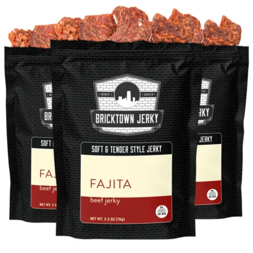 Fajita Soft and Tender Style Best Beef Jerky - Paquete de 3 - Prueba nuestra carne seca de res suave de mejor sabor - 7.5 onzas en total.