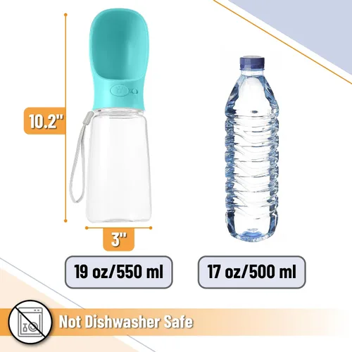 Miniatura 3 de Mr. Pen - Botella de agua para perros, 19 onzas, grande, azul aguamarina, dispensador portátil de botella de agua para perros, no apto