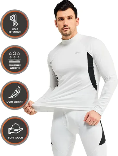 Miniatura 2 de CL convallaria Conjunto de ropa interior térmica para hombre con bragueta, capa base larga para invierno, equipo de caza, parte superior e inferior