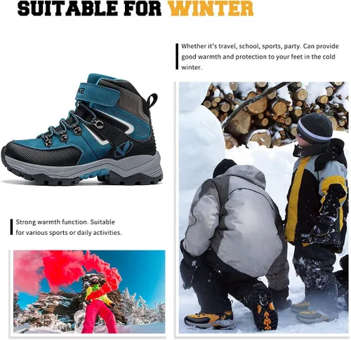 Miniatura 6 de Littleplum Boys Snow Boots Winter Waterproof Antiskid Boots Hiking Outdoor Shoes for Unisex Kids(Little KidBig Kid)