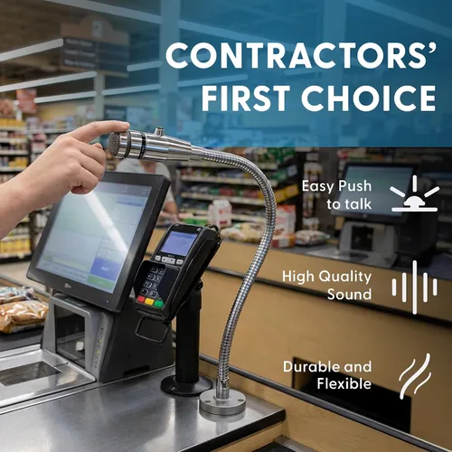 Miniatura 5 de REBUILD SKILLS Micrófono Push-to-Talk RBX-515SBG-18X Compatible con Shure 515SBG-18X para uso en restaurantes, supermercados, Drive Thru - Cuello