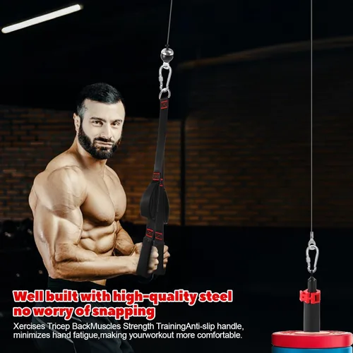 Miniatura 6 de Fitness LAT y sistema de polea de elevación, polea de cable de peso mejorada, accesorios de máquina de extracción LAT para gimnasio en casa,