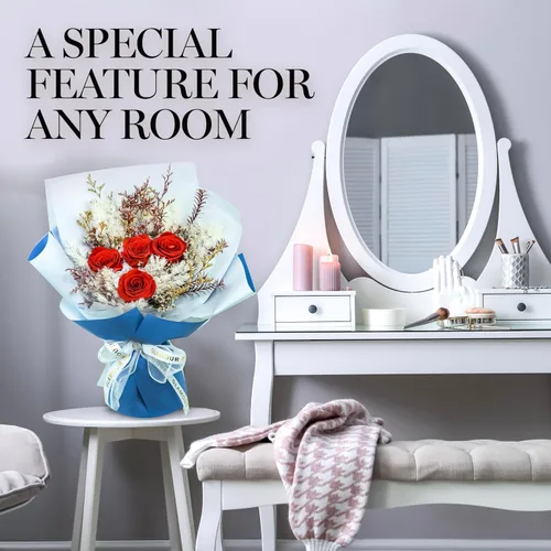 Miniatura 6 de GLAMOUR BOUTIQUE Ramo de flores preservadas, flores para siempre en una caja con hortensias y más, listo para regalo para aniversario, cumpleaños