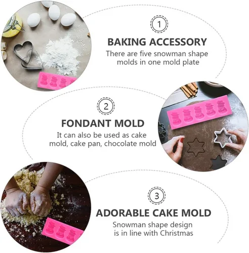 Miniatura 3 de DOITOOL Molde de chocolate de muñeco de nieve de Navidad, molde de silicona para galletas, molde de decoración de pasteles para fondant, dulces