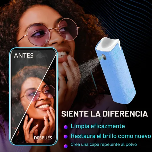 Miniatura 7 de IO CLEAN Mini Spray Limpiador de Pantalla – Limpiador de Pantalla Resistente a Huellas para Smartphones, iPads, MacBooks, Laptops, Pantallas de Gris