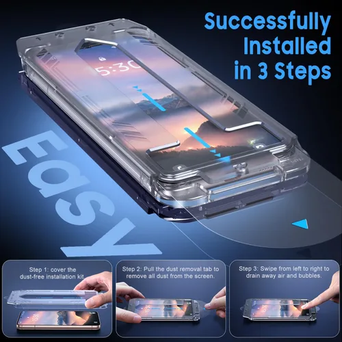 Miniatura 2 de Uyiton UnBreak-Glass - Protector de pantalla para Samsung Galaxy S22, soporte ultrasónico de huellas dactilares, marco de alineación automática
