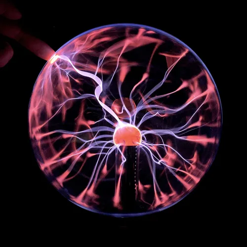 Miniatura 6 de Gresus Lámpara de bola de plasma mágica enchufable de 8 pulgadas, lámpara de plasma interactiva sensible al tacto y al sonido, globo de esfera