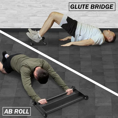Miniatura 6 de GMWD Glider de jamón de glúteos, rodillo comercial para isquiotibiales con ruedas lisas, ruedas de ejercicio multifuncionales, gimnasio en casa