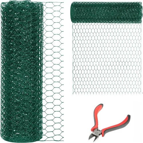 Miniatura 10 de Valla de malla de alambre de pollo negro de 36 x 150 pies, malla galvanizada de calibre 19 y rollo de valla de malla de jardín de 1 pulgada, alambre