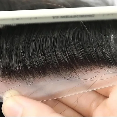 Miniatura 4 de ARINAL Pelucas para hombre Toupee 0.002 in piel ultra fina base PU postizo 8 x 10 pulgadas, prótesis de cabello humano masculino #1 negro azabache