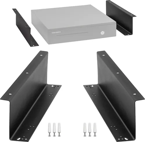 Miniatura 9 de Volcora Cash Drawer Under Counter Mounting Metal Bracket - Black Heavy Duty Steel Mounting Brackets for Under Desk Installation - Under Cabinet