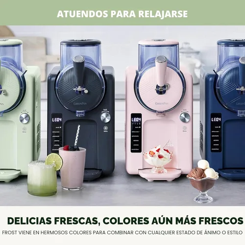 Miniatura 11 de GreenPan Frost, máquina para hacer helados y batidos, servicio suave, sorbete, margaritas, batidos, yogur congelado, sin precongelación, listo en 15