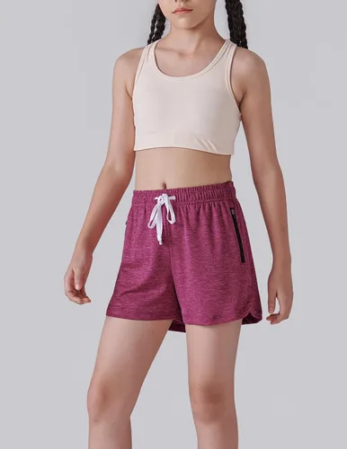 Miniatura 2 de Paquete de 4 pantalones cortos deportivos para niñas de 3 pulgadas, pantalones cortos de fútbol para niñas, ropa deportiva con bolsillos
