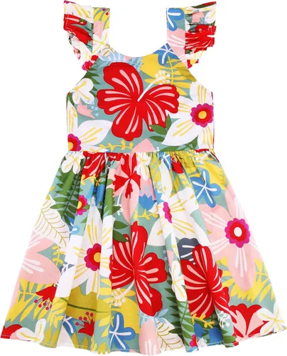 Miniatura 30 de Vestido de verano para niña, de algodón, con diseño floral